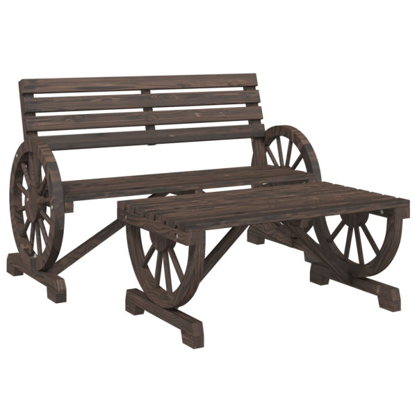 Juego de muebles de jardín 2 piezas madera maciza de abeto M 2