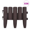 Bordas de relvado 36 pcs 10 m PP castanho 2