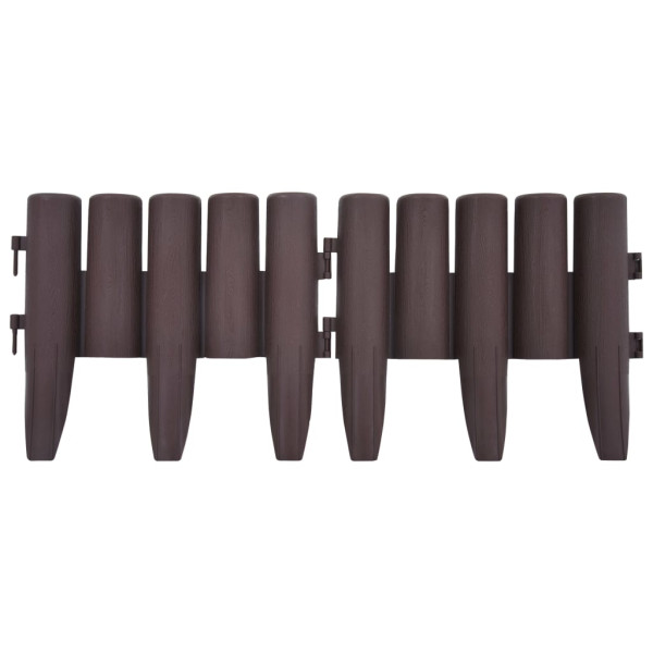 Bordas de relvado 36 pcs 10 m PP castanho M 4