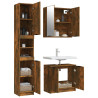 Set de muebles baño 3 pzas madera contrachapada roble ahumado 4