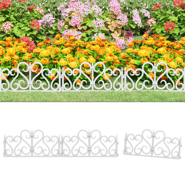 Borduras de jardín 17 unidades PP blanco 10 m D