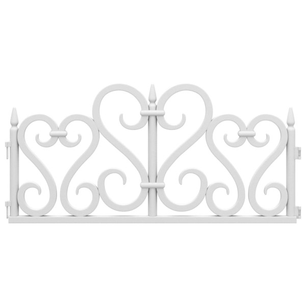 Bordas de relvado 17 pcs 10 m PP branco M 4