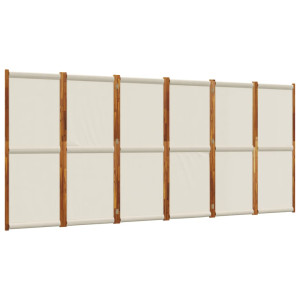 Biombo divisor de 6 paneles gris claro 420x180 cm H