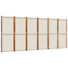 Biombo divisor de 6 paneles gris claro 420x180 cm 2