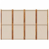 Biombo divisor de 4 paneles gris taupe 280x180 cm 4