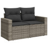 Set de muebles de jardín 9 pzas y cojines ratán sintético gris 3