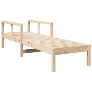 Tumbona de madera maciza de pino 199.5x62x55 cm H