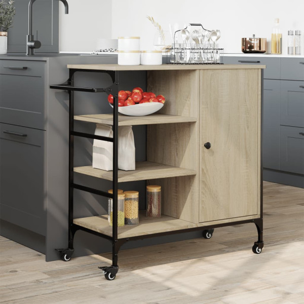 Carrito de cocina madera ingeniería Sonoma 87.5x38.5x84.5 cm M 3