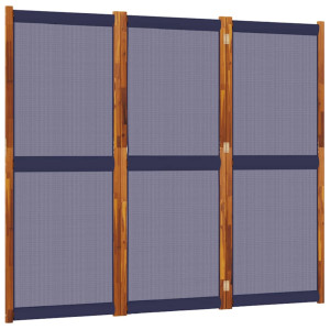 Biombo divisor de 3 paneles azul oscuro 210x180 cm H