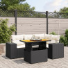 Set de muebles de jardín 5 pzas y cojines ratán sintético negro 1