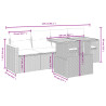 Set de muebles de jardín 5 pzas y cojines ratán sintético negro 3