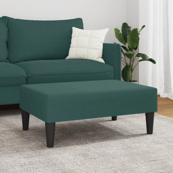 Apoio de pés 77x55x31 cm veludo verde-escuro M 3