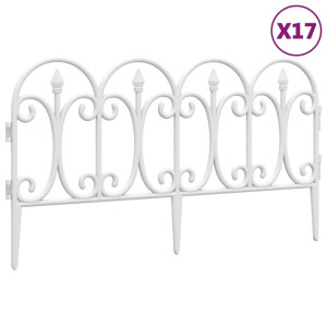 Bordas de relvado 17 pcs 10 m PP branco H