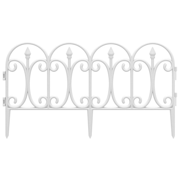 Bordas de relvado 17 pcs 10 m PP branco M 4