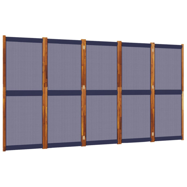 Biombo divisor de 5 paneles azul oscuro 350x180 cm M 2