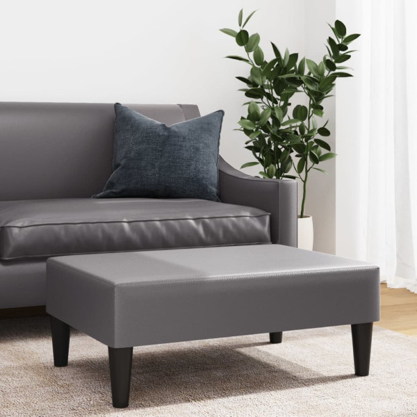 Reposapiés de cuero sintético gris 77x55x31 cm M 3