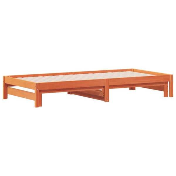 Sofá-cama com gavetão 90x190 cm madeira de pinho castanho cera M 2