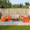 Juego de muebles jardín 2 pzas madera maciza pino marrón cera 1