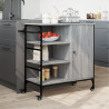 Carrito de cocina de madera gris Sonoma 87.5x38.5x84.5 cm 3