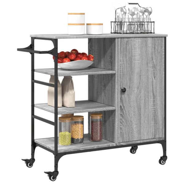 Carrito de cocina de madera gris Sonoma 87.5x38.5x84.5 cm M 5