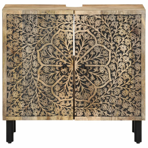 Conjunto de móveis de banheiro 2 peças de madeira de manga sólida M 4