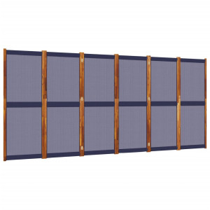 Biombo divisor de 6 paneles azul oscuro 420x180 cm H
