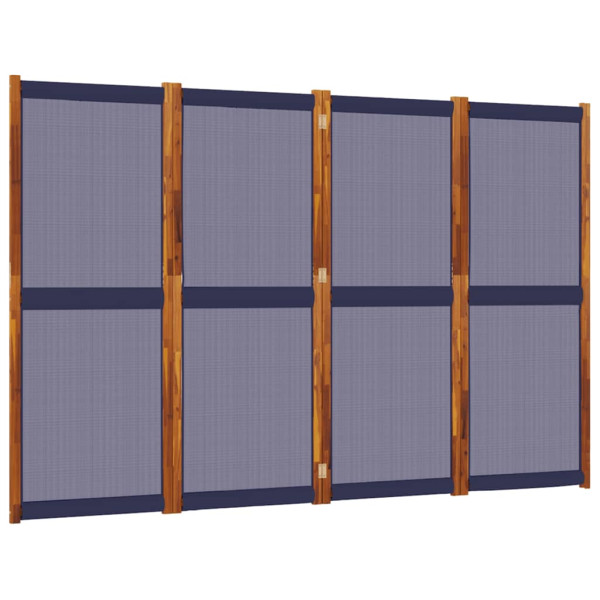 Biombo divisor de 4 paneles azul oscuro 280x180 cm M 2