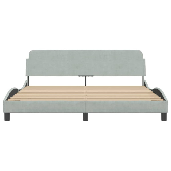 Estructura de cama con cabecero terciopelo gris claro 180x200cm M 4