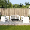 2 pcs conjunto lounge de jardim madeira de pinho maciça branco 1