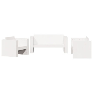 Juego de muebles de jardín 2 piezas madera maciza pino blanco H