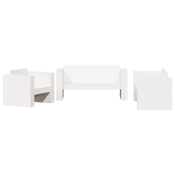 Juego de muebles de jardín 2 piezas madera maciza pino blanco M 2