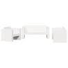 2 pcs conjunto lounge de jardim madeira de pinho maciça branco 2