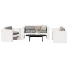 2 pcs conjunto lounge de jardim madeira de pinho maciça branco 3