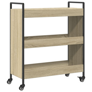 Carrito de cocina madera de ingeniería roble Sonoma 70x30x82 cm H