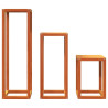 Soportes para plantas 3 piezas madera maciza pino marrón cera 5