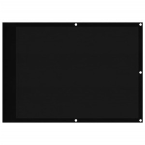 Pantalla de balcón 100% poliéster Oxford negro 75x1000 cm H
