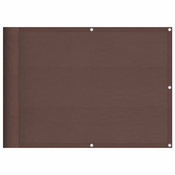 Pantalla de balcón 100% poliéster Oxford marrón 75x700 cm M 2