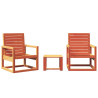 3 pcs conjunto lounge de jardim pinho maciço castanho-mel 2