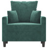 Sillón de terciopelo verde oscuro 60 cm 3