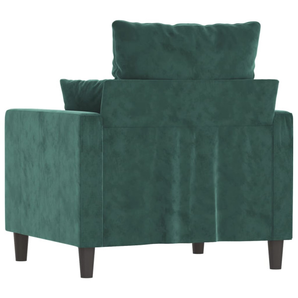 Sillón de terciopelo verde oscuro 60 cm M 5