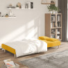 Sofá cama de 2 plazas con dos almohadas tela color amarillo 3