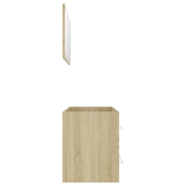 2 pcs conj. móveis casa de banho contrapl. cor carvalho sonoma M 5