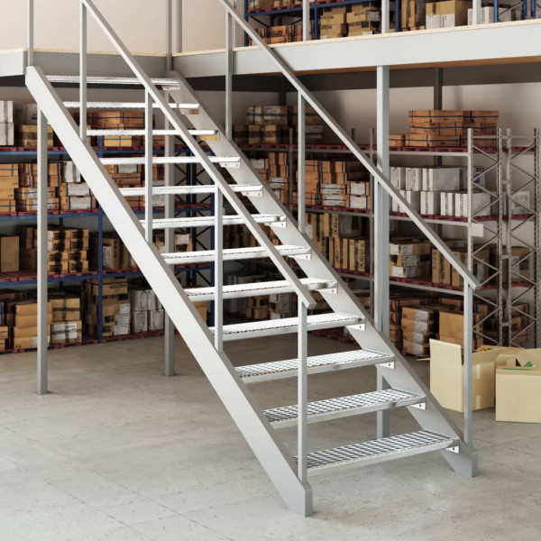 Peldaño de rejilla acero galvanizado 100x24x7 cm M 3