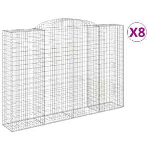 Cestos gabião arqueados 8pcs 300x50x200/220cm ferro galvanizado H