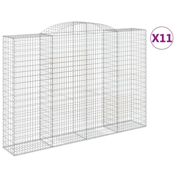 Cestos gabião arqueados 11 pcs 300x50x200/220 ferro galvanizado M 2