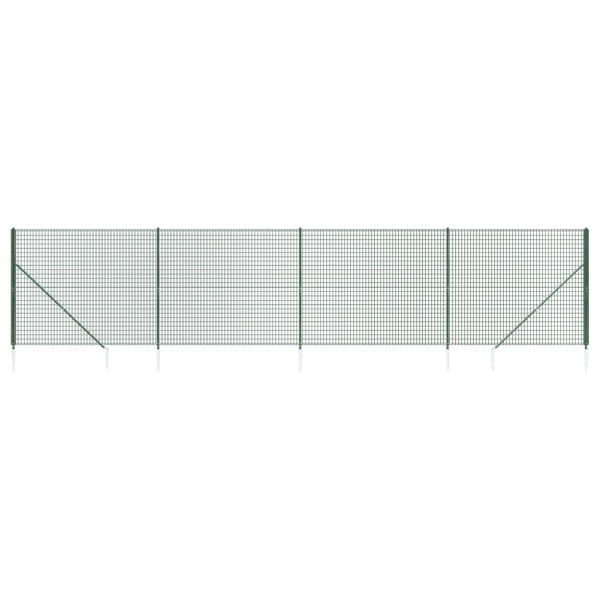 Cerca de alambre con pinchos de anclaje verde 2.2x10 m M 2