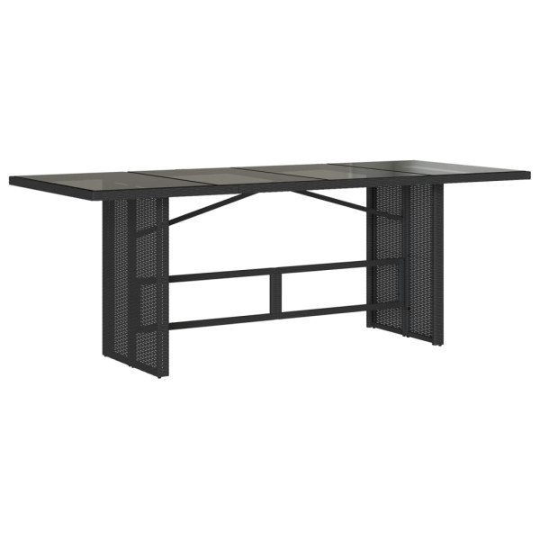 Set de comedor de jardín 7 pzas y cojines ratán sintético negro M 5