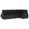 Set de muebles de jardín 5 pzas y cojines ratán sintético negro 2