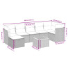 Set de muebles de jardín 9 pzas y cojines ratán sintético gris 3