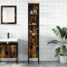 Armario de baño madera ingeniería roble ahumado 33x33x185.5 cm 3